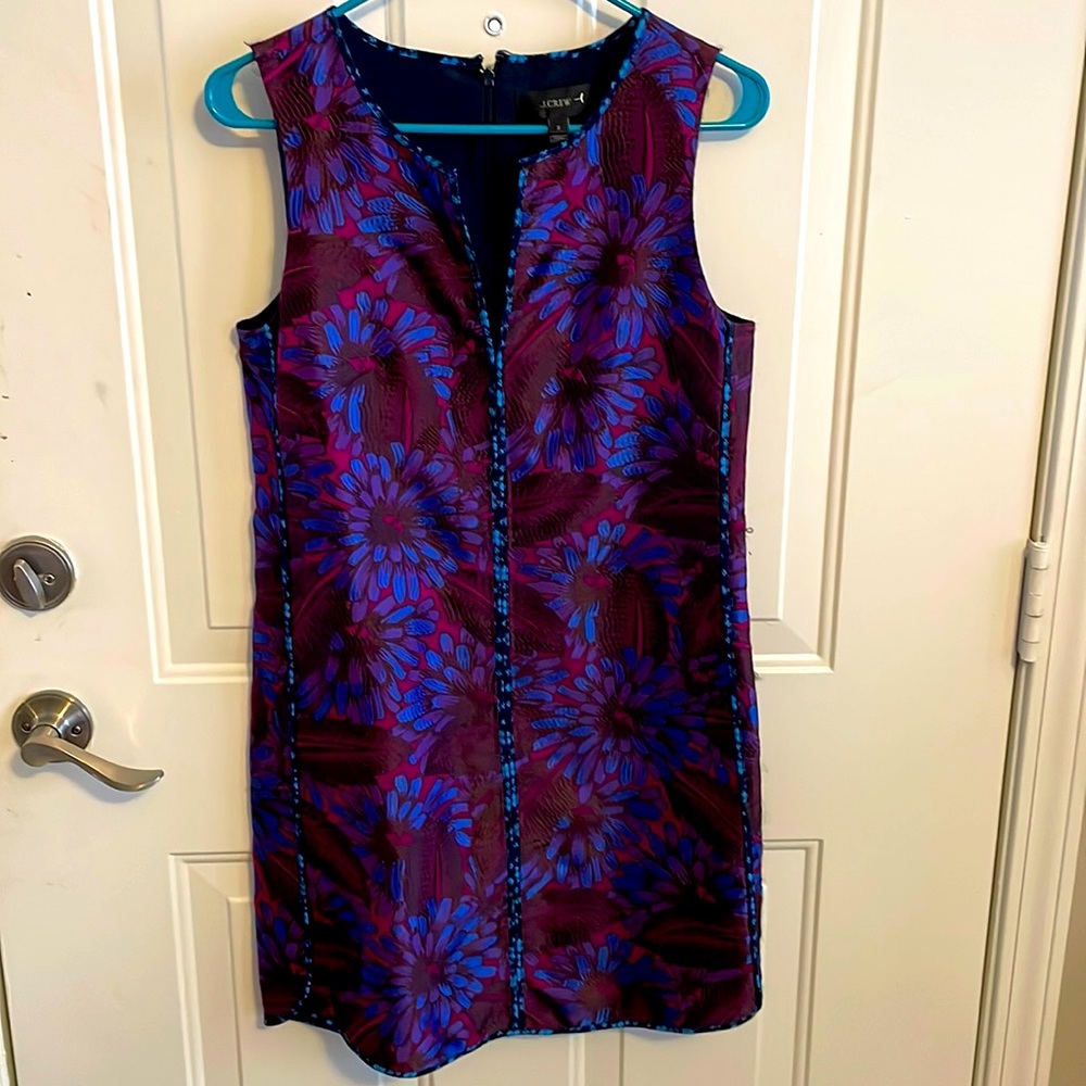 J. Crew Vibrant Midnight Floral Jacquard Mini Dress